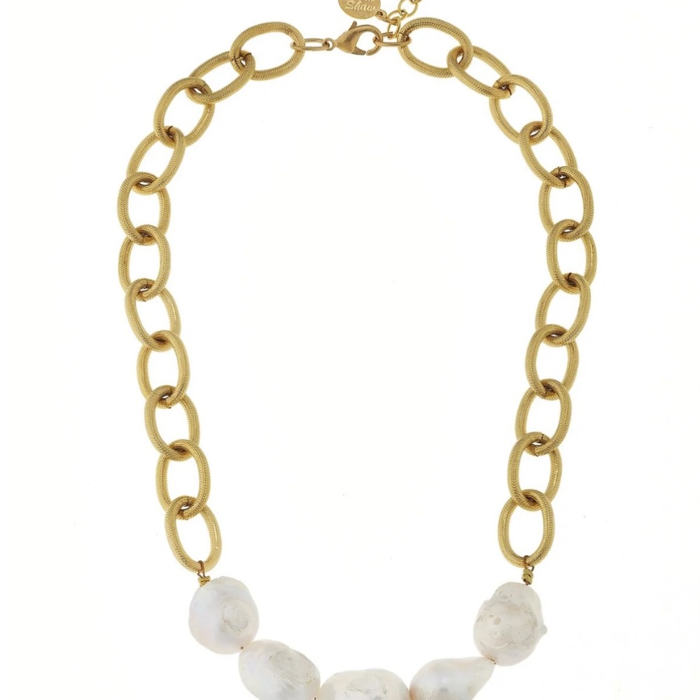 Susan Shaw Baroque Pearl Chain Necklace